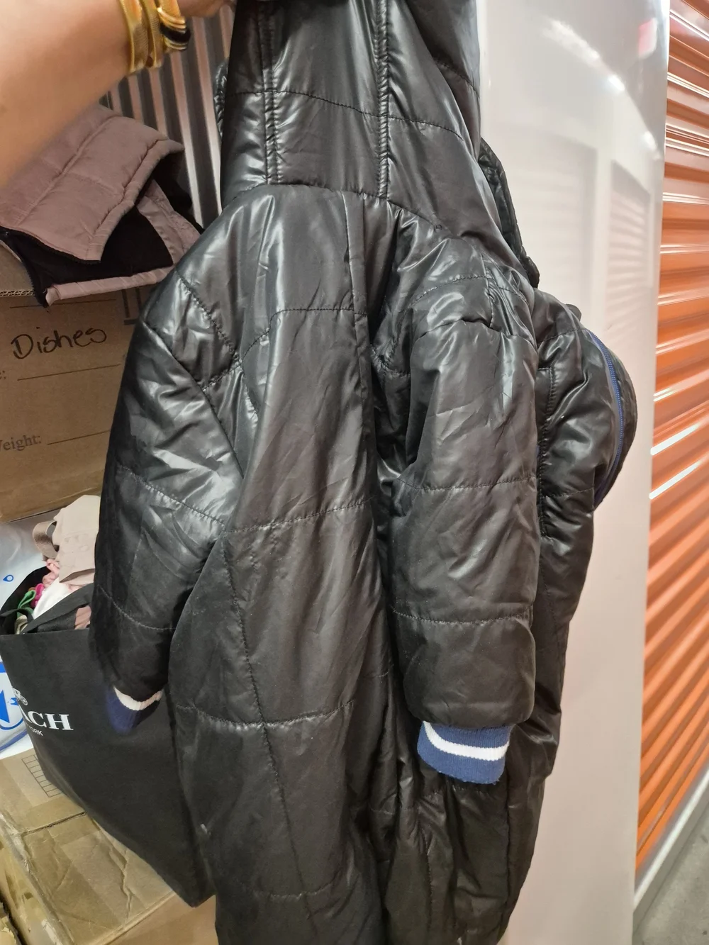 Kids Navy Blue Puffer Snowsuit with Hood